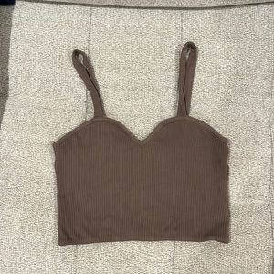 brown sweetheart neckline tank